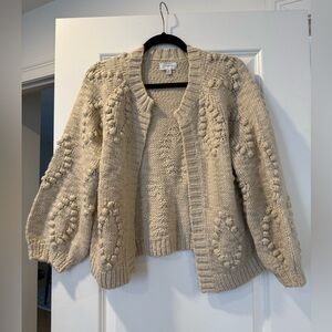 Beige Textured Women's cardigan